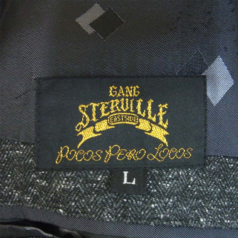 GANGSTERVILLE ギャングスタービル ロゴ 刺繍 3B テーラード ジャケット チャコール系 L【中古】