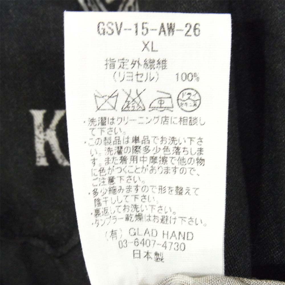 GANGSTERVILLE ギャングスタービル GSV-15-AW-26 SHAVING SHIRTS プリント 総柄 開襟 オープンカラー シャツ ブラック系 XL【中古】
