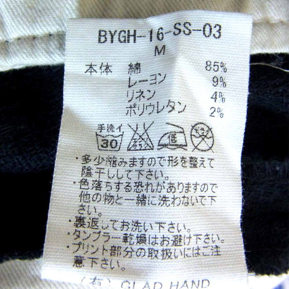 GLADHAND & Co. グラッドハンド 16SS BYGH-16-SS-03 VOYAGE PANTS トラウザー ボヤージュ パンツ 裾裏地プリント ダークネイビー系 M【中古】