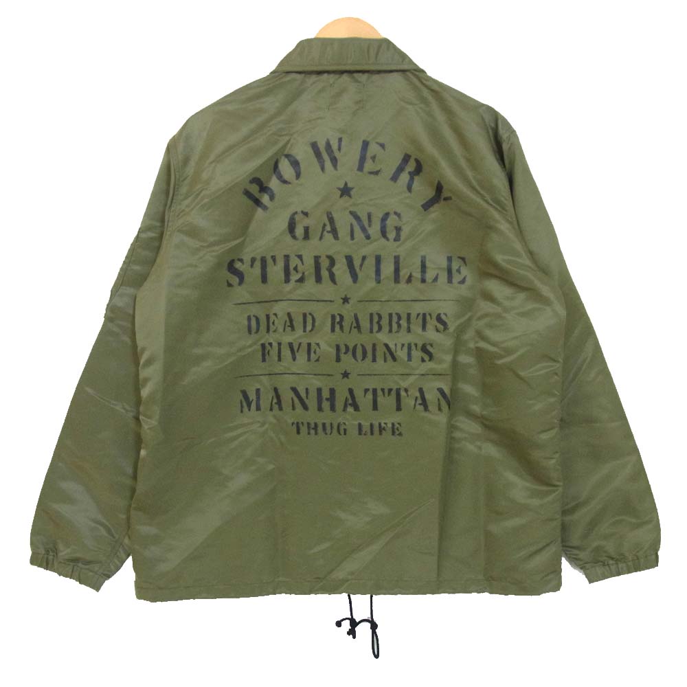 GANGSTERVILLE ギャングスタービル GSV-18-SS-05 バックプリント ナイロン ボエリーズ ジャケット カーキ系 L【美品】【中古】