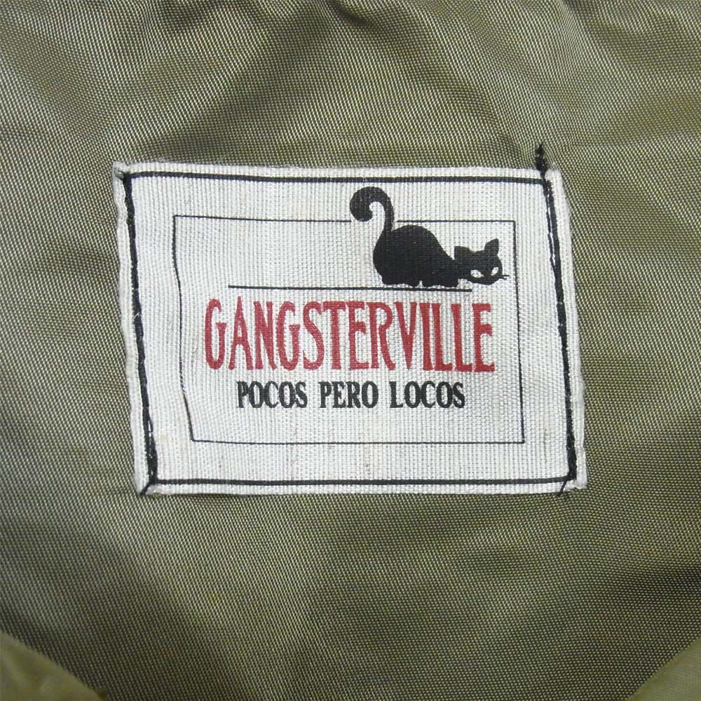 GANGSTERVILLE ギャングスタービル GSV-18-SS-05 バックプリント ナイロン ボエリーズ ジャケット カーキ系 L【美品】【中古】