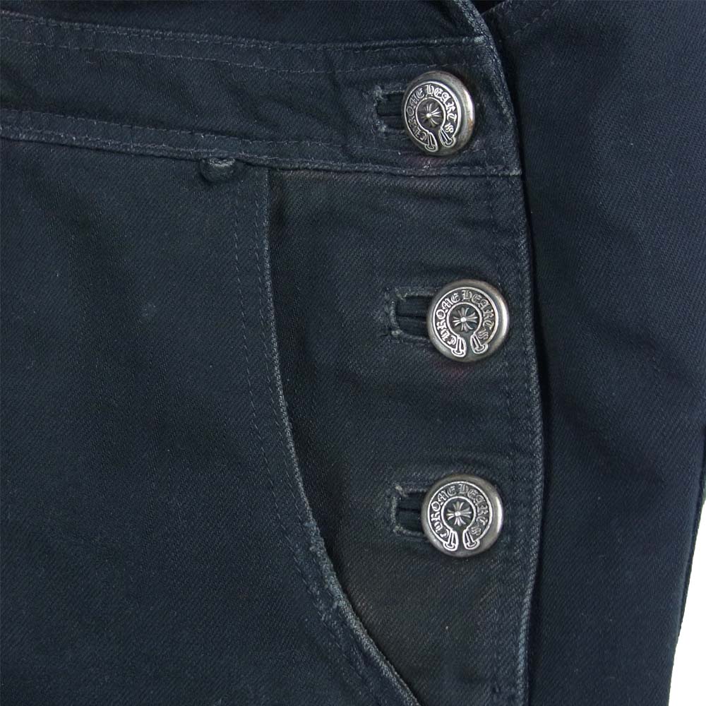 CHROME HEARTS クロムハーツ（原本無） ホースシューボタン デニム オーバーオール ブラック系【中古】