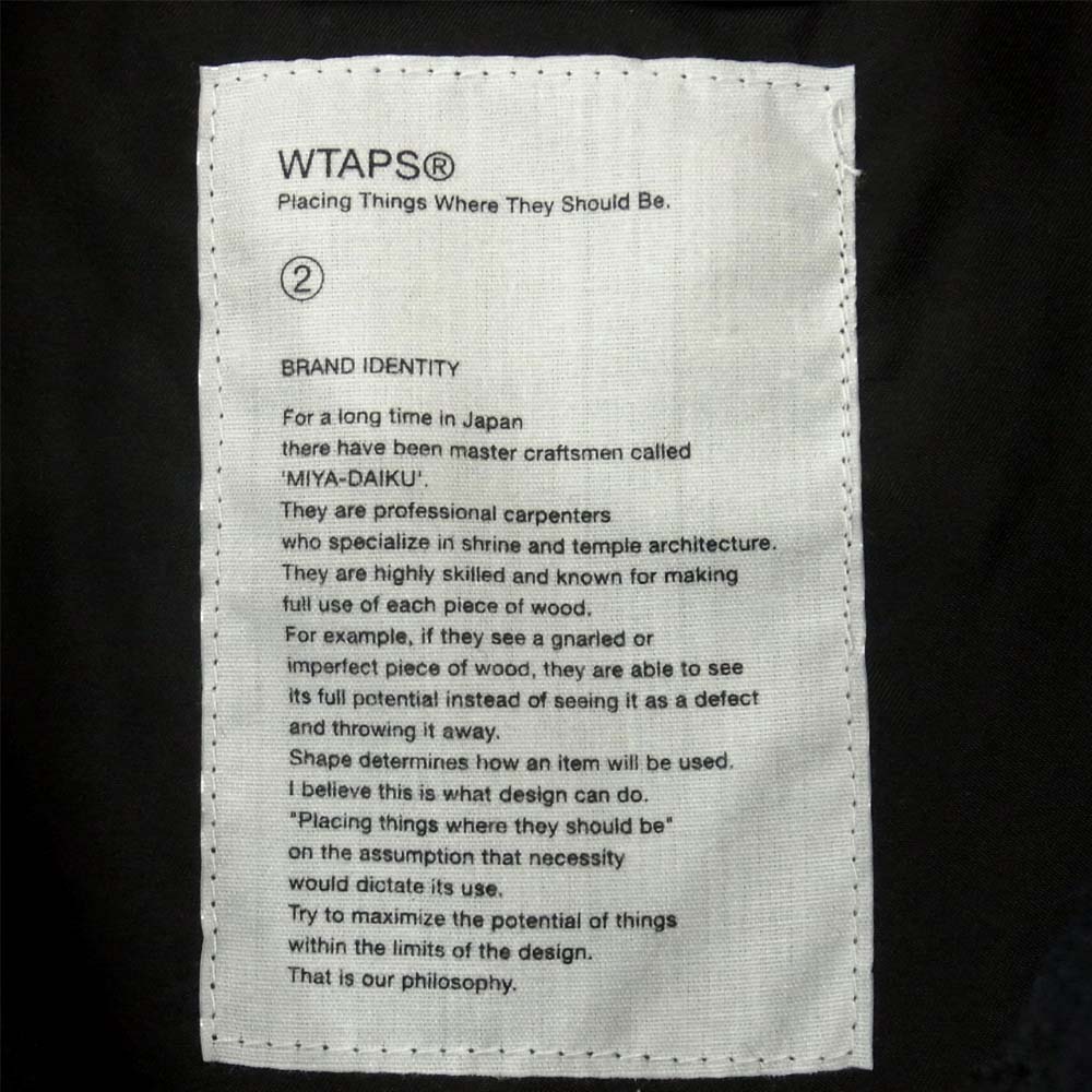 WTAPS ダブルタップス 14AW 142GWDT-JKM06 A-1  JACKET WOPO KARSEY ミリタリー ジャケット ダークネイビー系 2【中古】