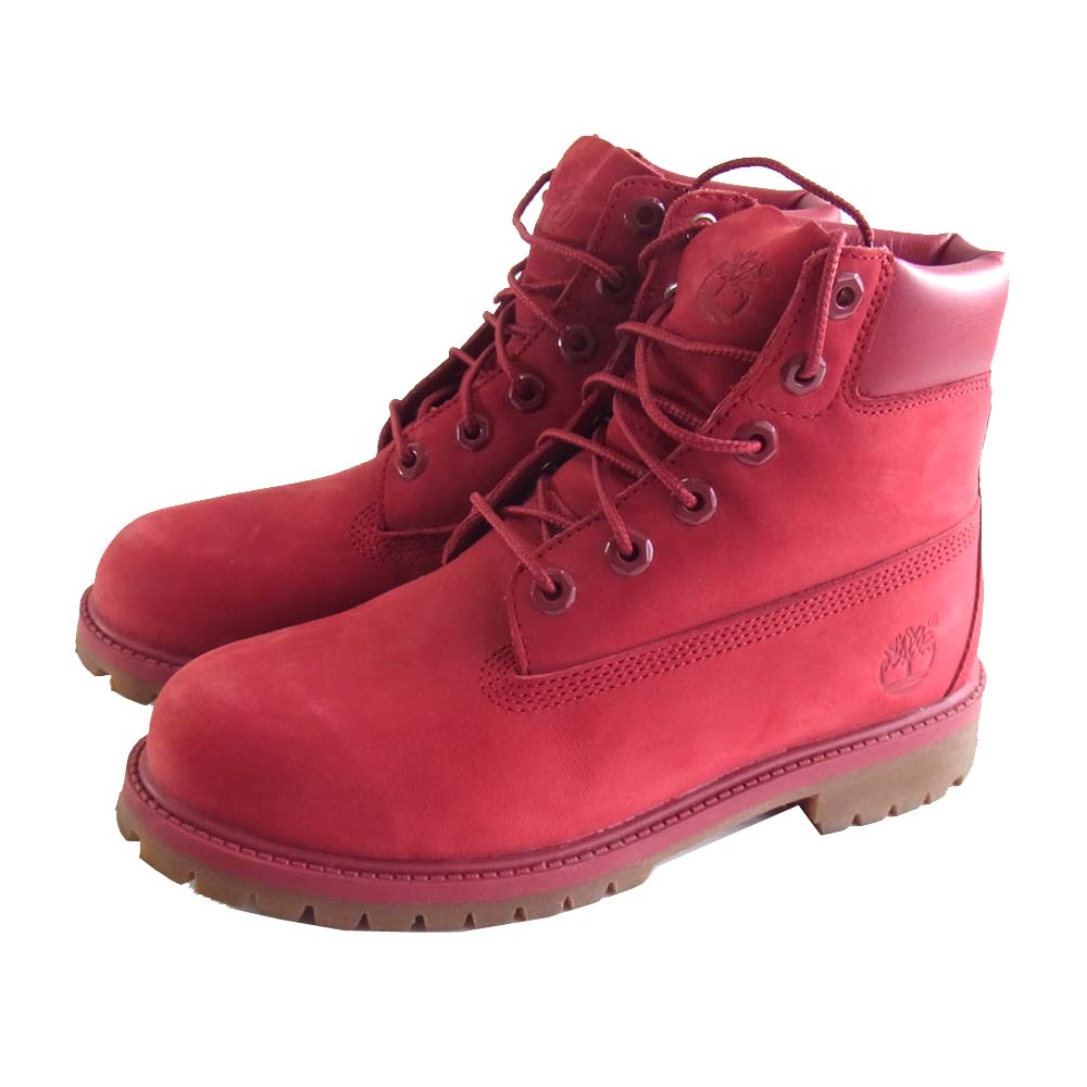 Timberland ティンバーランド 6INCH PREMIUM WATERPROOF プレミアム ウォータープルーフ レッド系 23㎝【中古】