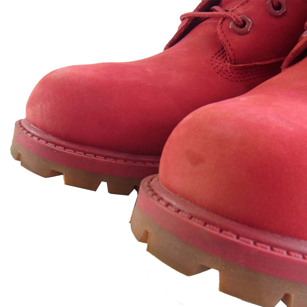 Timberland ティンバーランド 6INCH PREMIUM WATERPROOF プレミアム ウォータープルーフ レッド系 23㎝【中古】