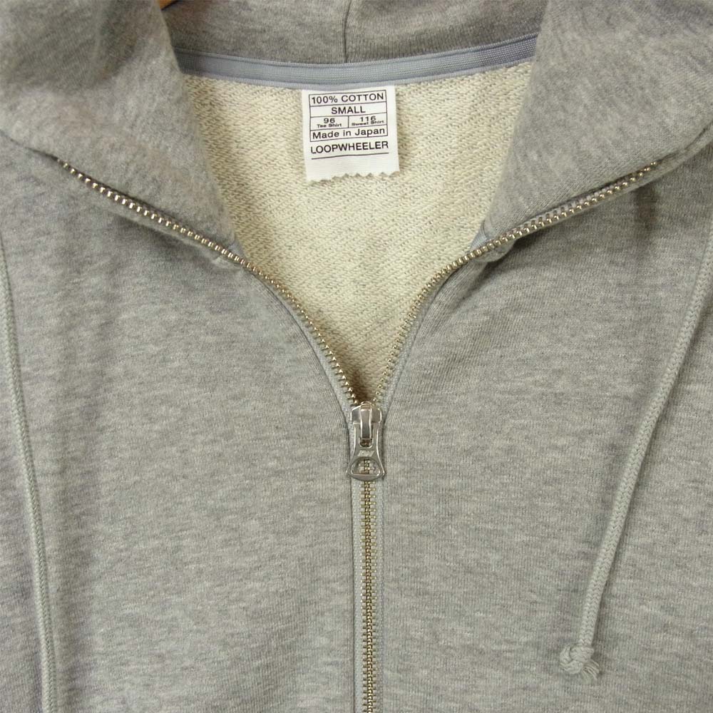 LOOPWHEELER ループウィラー LW290 吊り編み コットン ハイ ジップ パーカー グレー系 S【中古】