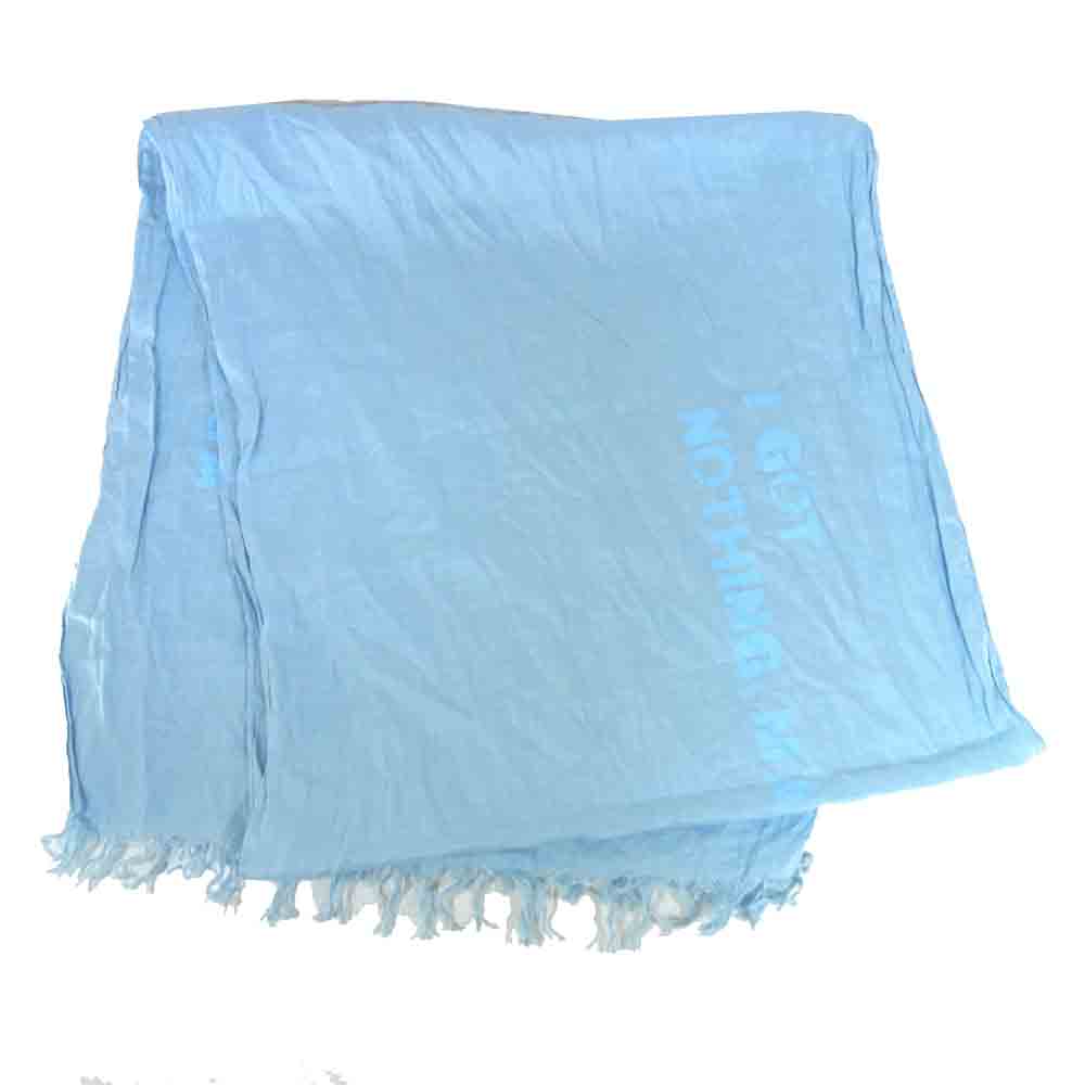 Yohji Yamamoto ヨウジヤマモト プールオム POUR HOMME I GOT NOTHING MA ストール ショール マフラー ライトブルー系【中古】