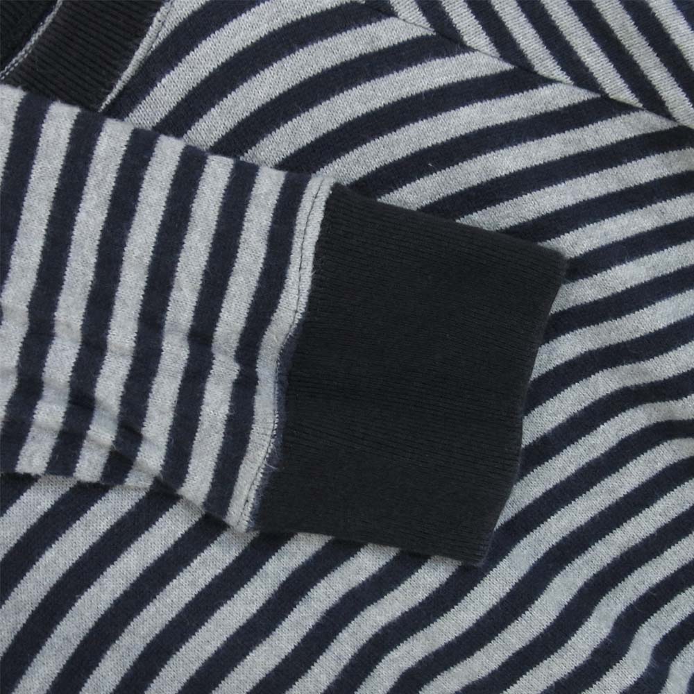 Yohji Yamamoto ヨウジヤマモト サイト syte ボーダー ストライプ カットソー ロンT 長袖 グレー×ネイビー系 S【中古】