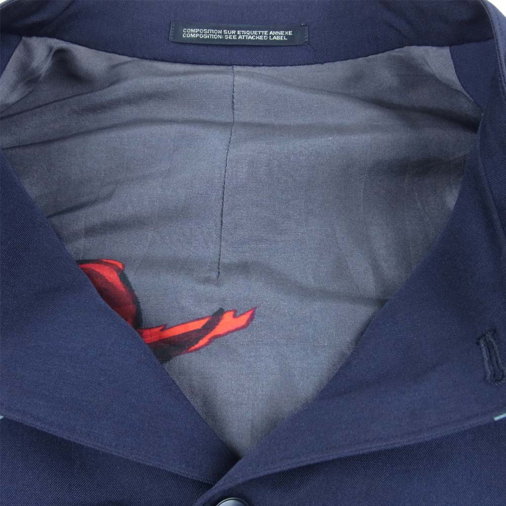 Yohji Yamamoto ヨウジヤマモト 17SS 抜染 スタンドカラー リバーシブル コート  ダークネイビー系 1【美品】【中古】