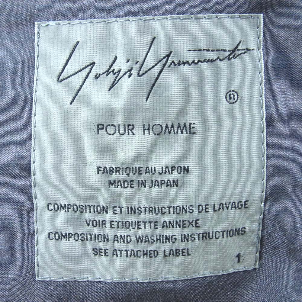 Yohji Yamamoto ヨウジヤマモト 17SS 抜染 スタンドカラー リバーシブル コート  ダークネイビー系 1【美品】【中古】