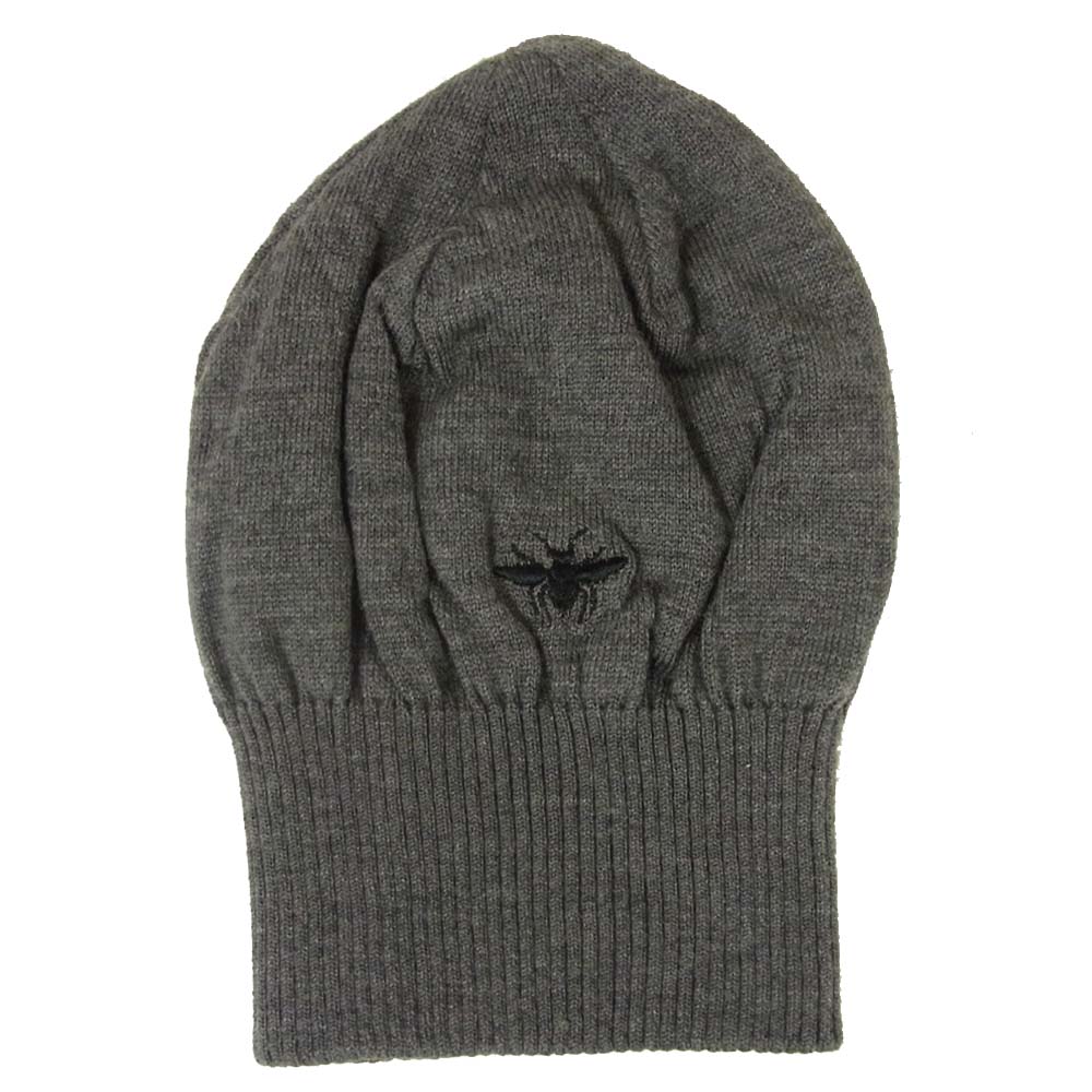 DIOR HOMME ディオールオム 8H3490170016 Bee 蜂 刺繍 ニットキャップ イタリア製 グレー系【中古】