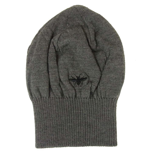 DIOR HOMME ディオールオム 8H3490170016 Bee 蜂 刺繍 ニットキャップ イタリア製 グレー系【中古】