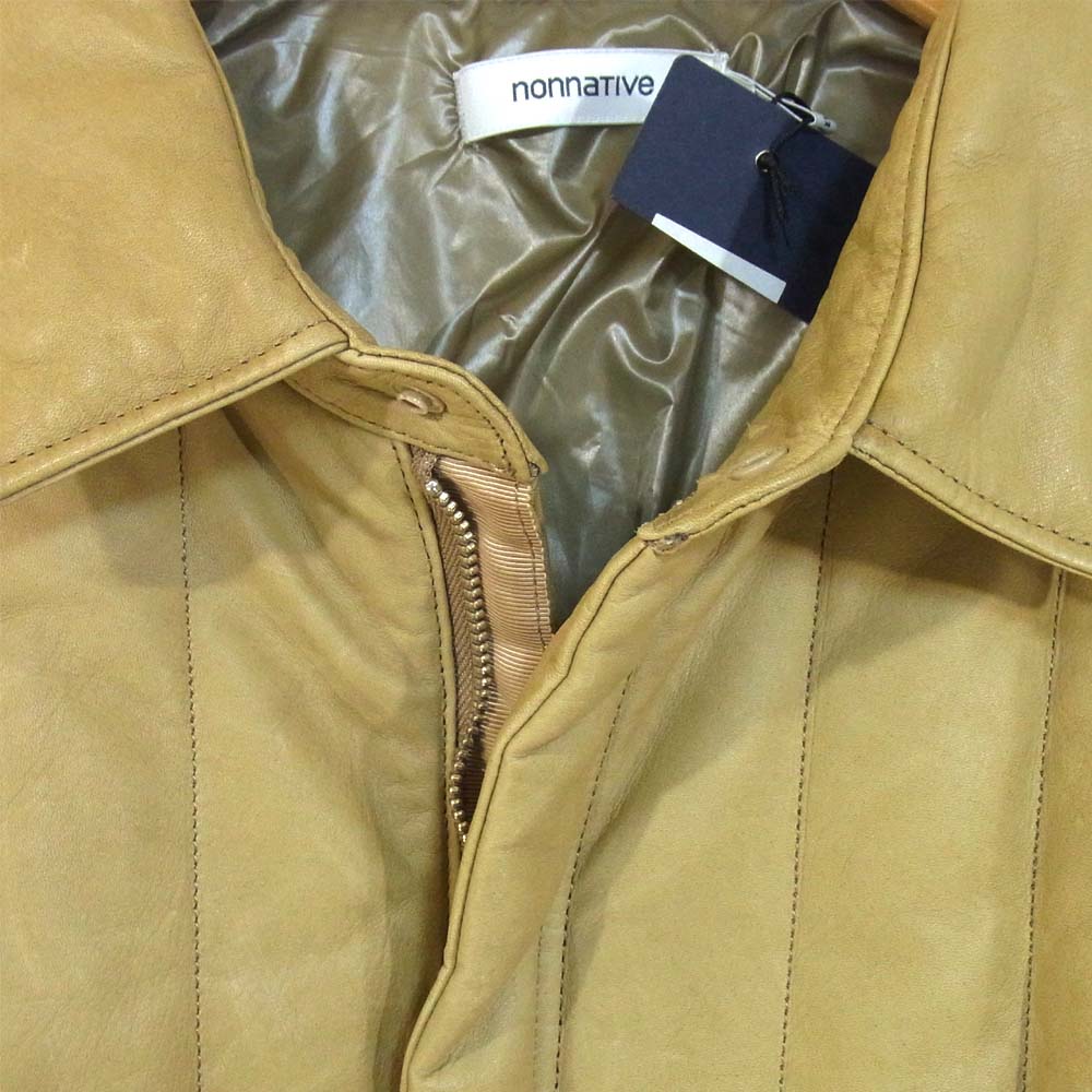 nonnative ノンネイティブ NN-JU3611 CARPENTER PUFF JACKET COW LEATHER 牛革 カウレザー パフジャケット ベージュ系 4【中古】