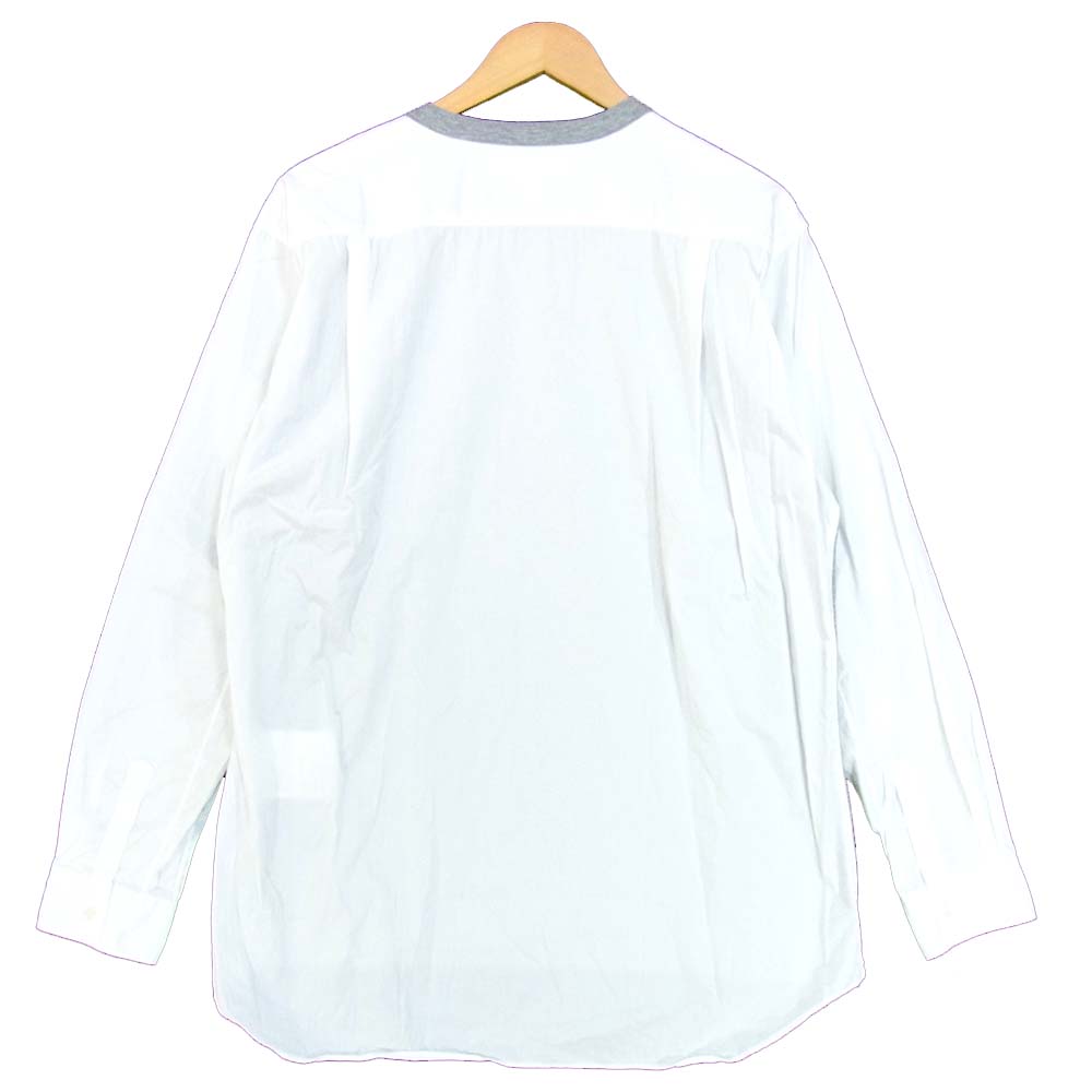 COMME des GARCONS コムデギャルソン S28108-2 シャツ SHIRT Cotton Poplin Plain Jersey Shirt シャツ切替 カットソー グレー×ホワイト系 X【美品】【中古】