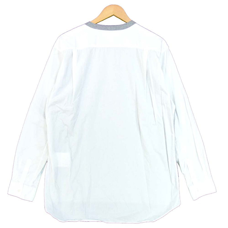 COMME des GARCONS コムデギャルソン S28108-2 シャツ SHIRT Cotton Poplin Plain Jersey Shirt シャツ切替 カットソー グレー×ホワイト系 X【美品】【中古】