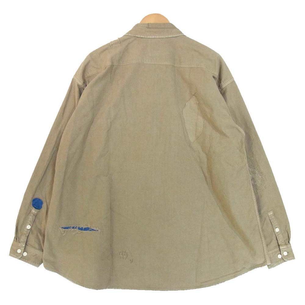 VISVIM ビズビム 120205011009 未使用品 GRAND RIVER L/S CRASH FIL EXCLUSIVE グランドリバー ロングスリーブ クラッシュ シャツ カーキ系 4【極上美品】【中古】
