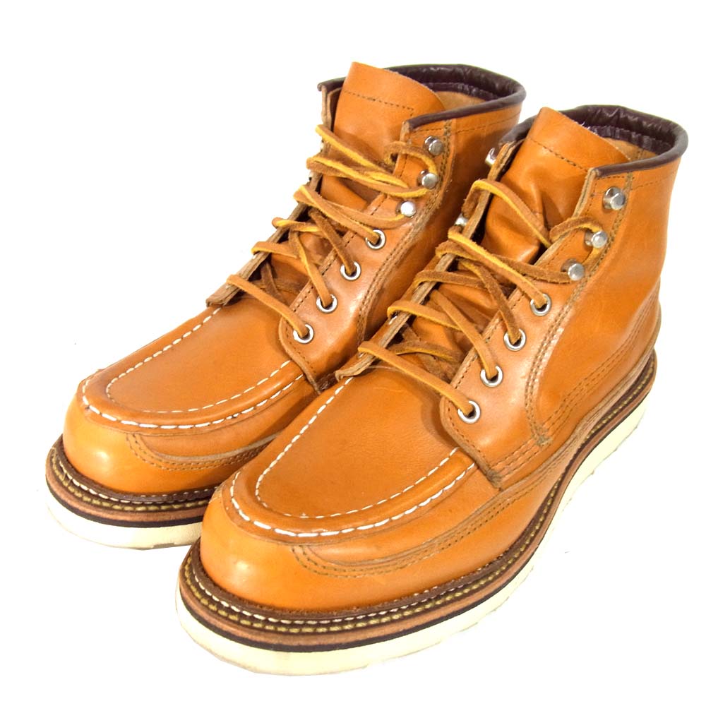 RED WING レッドウィング 9850 アイリッシュ セッター カヌー モック ゴールド ラセット セコイア 犬タグ 復刻 ライトブラウン系 8E【中古】