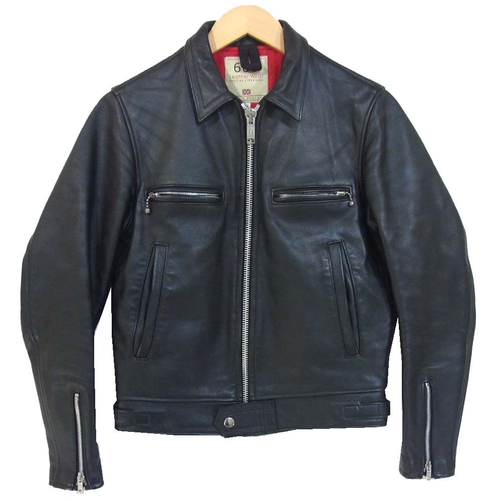 トリプルシックス MMLJM-1  ステアハイド シングル ライダース ジャケット ブラック系 34【中古】