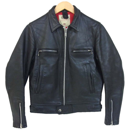 トリプルシックス MMLJM-1  ステアハイド シングル ライダース ジャケット ブラック系 34【中古】