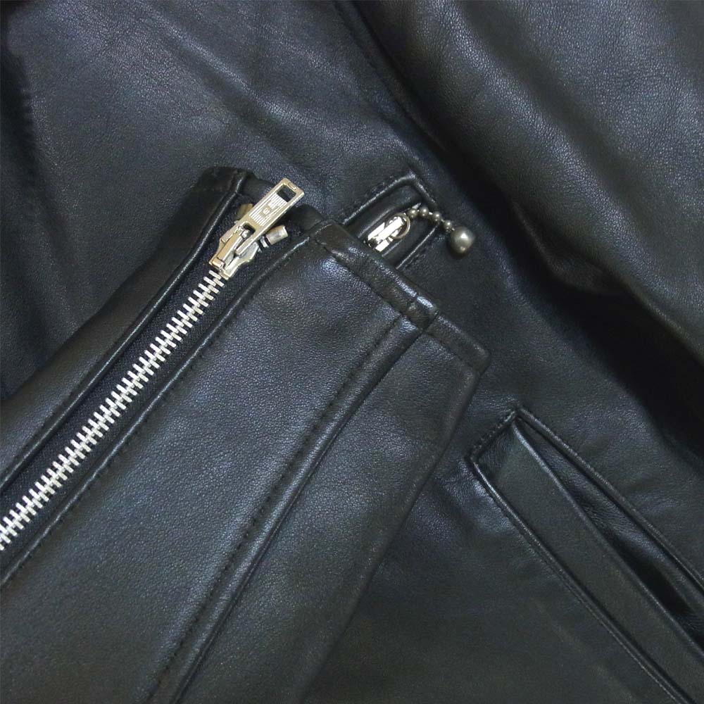 トリプルシックス MMLJM-1  ステアハイド シングル ライダース ジャケット ブラック系 34【中古】