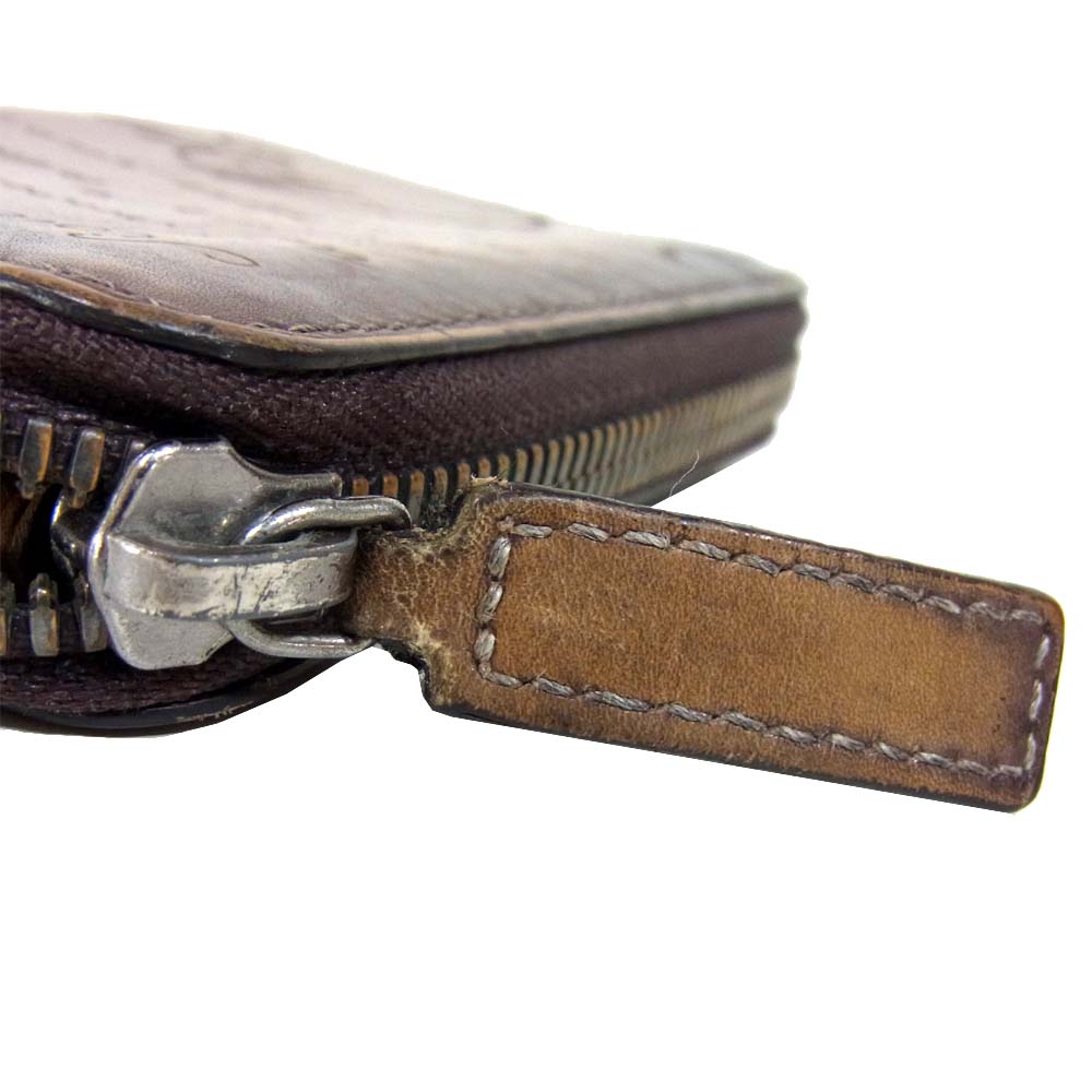 Berluti ベルルッティ カリグラフィ ラウンド ファスナー ジップ コインケース 小銭入れ ブラウン系【中古】