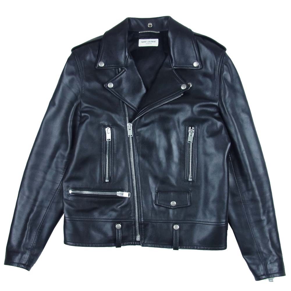 SAINT LAURENT サンローラン 13AW 330458Y5CA1 国内正規品 CLASSIC MOTORCYCLE JACKET クラシックモーターサイクルライダースレザージャケット ブラック系【美品】【中古】
