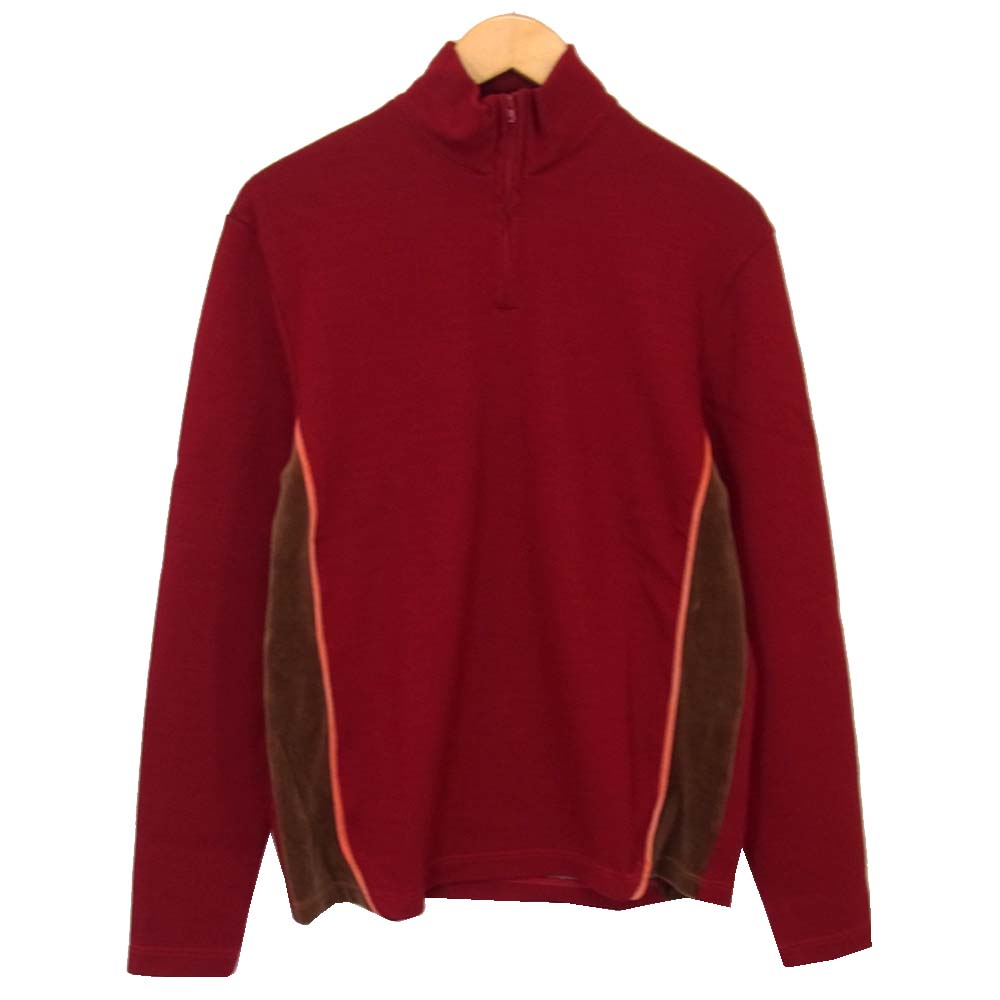 COMME des GARCONS コムデギャルソン W13822 シャツ SHIRT 切替 プルオーバー ハーフジップ カットソー レッド系 M【美品】【中古】