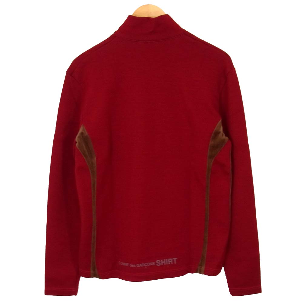 COMME des GARCONS コムデギャルソン W13822 シャツ SHIRT 切替 プルオーバー ハーフジップ カットソー レッド系 M【美品】【中古】