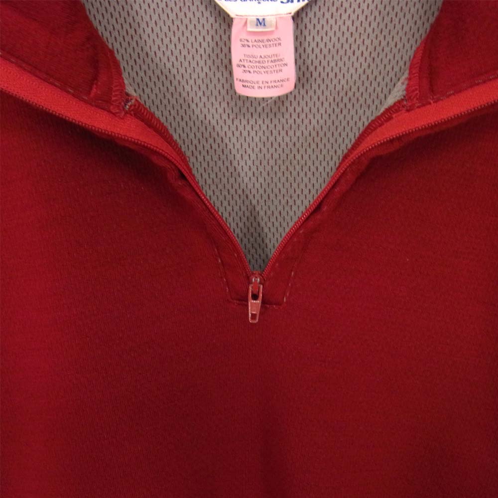 COMME des GARCONS コムデギャルソン W13822 シャツ SHIRT 切替 プルオーバー ハーフジップ カットソー レッド系 M【美品】【中古】