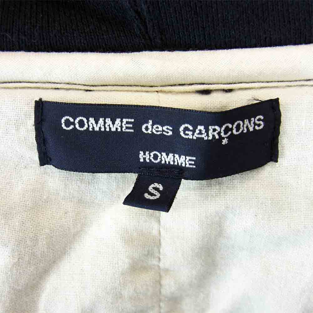 COMME des GARCONS HOMME コムデギャルソンオム HD-T114 胸刺繍 袖切替 ジップ パーカー ネイビー系 S【中古】