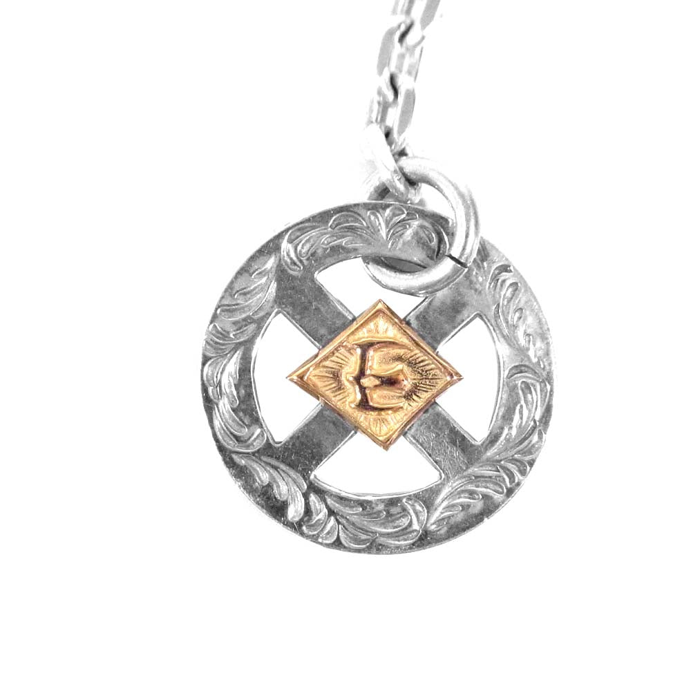 TARO WASHIMI ワシミタロウ 鷲見太郎 サンダー フック メディスン ホイール K18 アラベスクイーグルメタル シルバー チェーン シルバー系【美品】【中古】