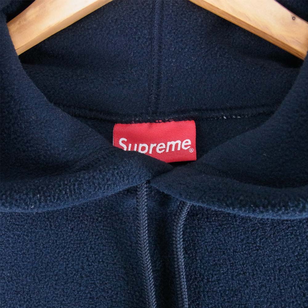 SUPREME シュプリーム 18AW Polartec Hooded Sweatshirt アーチロゴポーラテックフーデットシャツ プルオーバーパーカー ネイビー