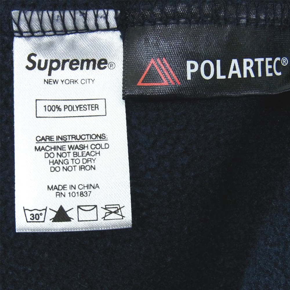 Supreme シュプリーム 18AW Polartec Hooded Sweatshirt ポーラーテック フリース パーカー ネイビー系 M【中古】