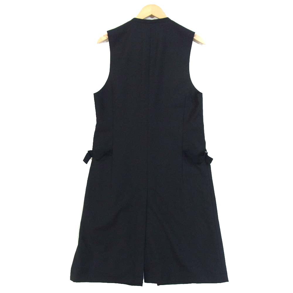 Yohji Yamamoto ヨウジヤマモト GR-D02-100 未使用品 ギャバ シングル ロング ベスト ブラック系 3【極上美品】【中古】