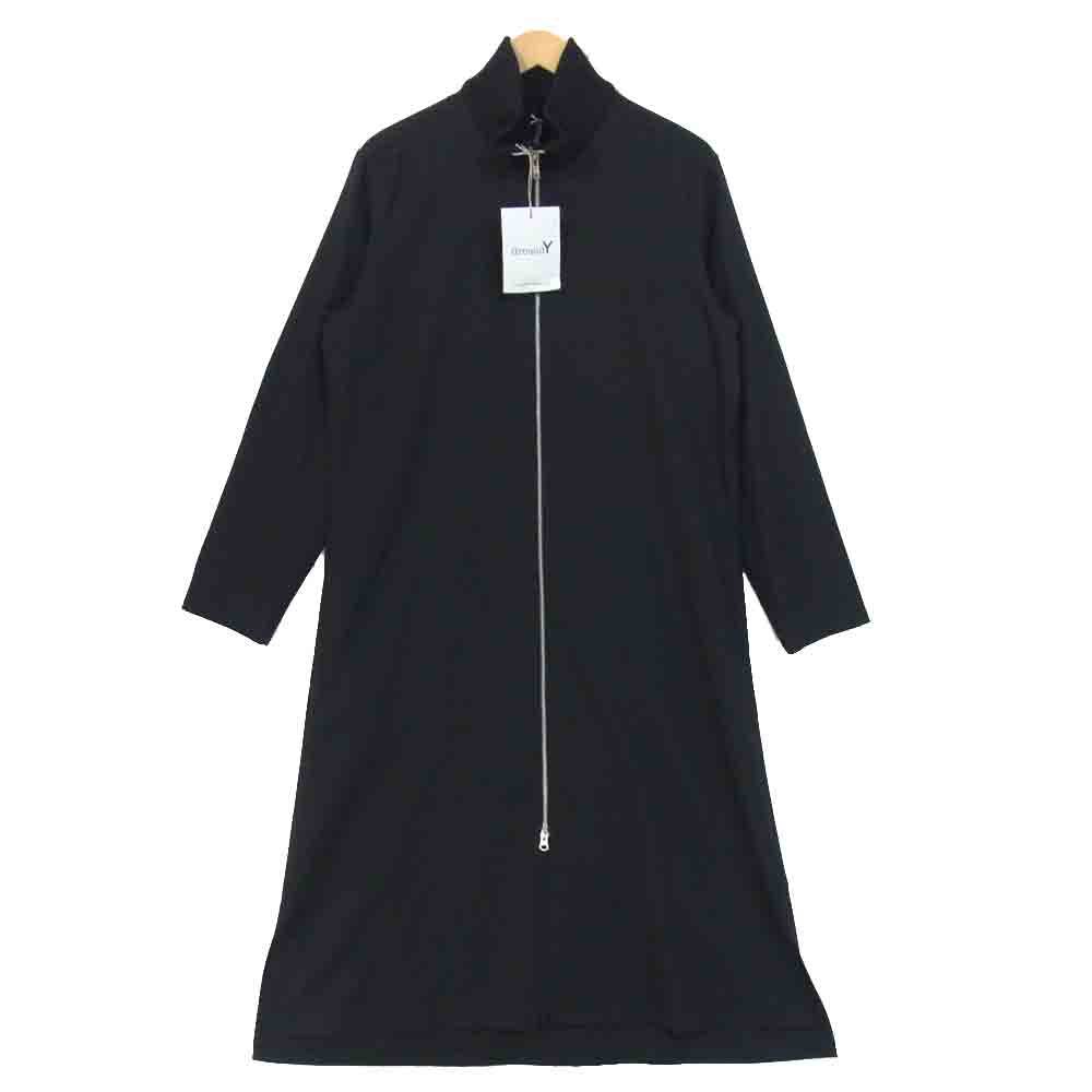 Yohji Yamamoto ヨウジヤマモト GC-B06-100 未使用品 グラウンドワイ Ground-Y Collar rib Long shirt カラーリブ ロング ジップシャツ ブラック系 3【極上美品】【中古】