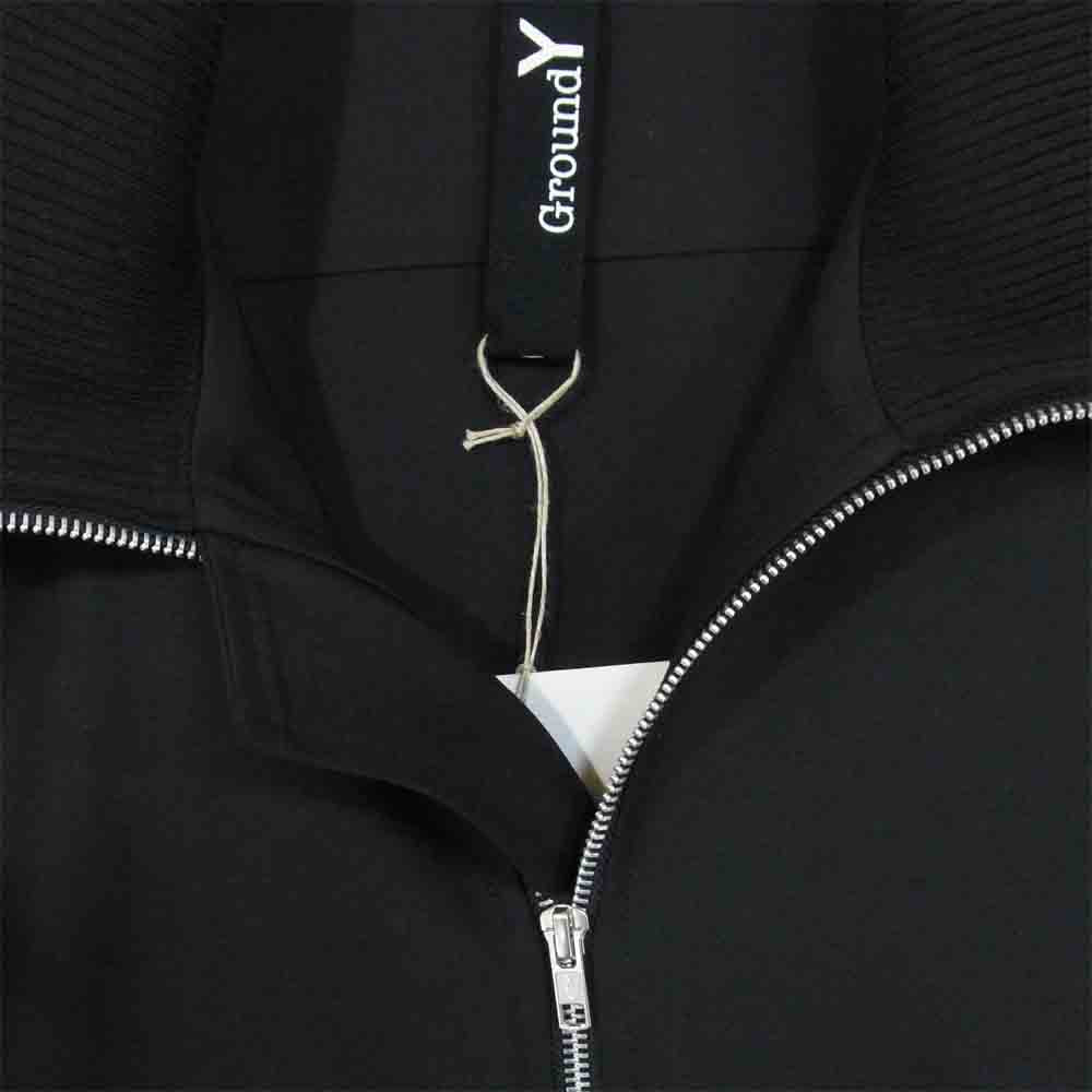 Yohji Yamamoto ヨウジヤマモト GC-B06-100 未使用品 グラウンドワイ Ground-Y Collar rib Long shirt カラーリブ ロング ジップシャツ ブラック系 3【極上美品】【中古】