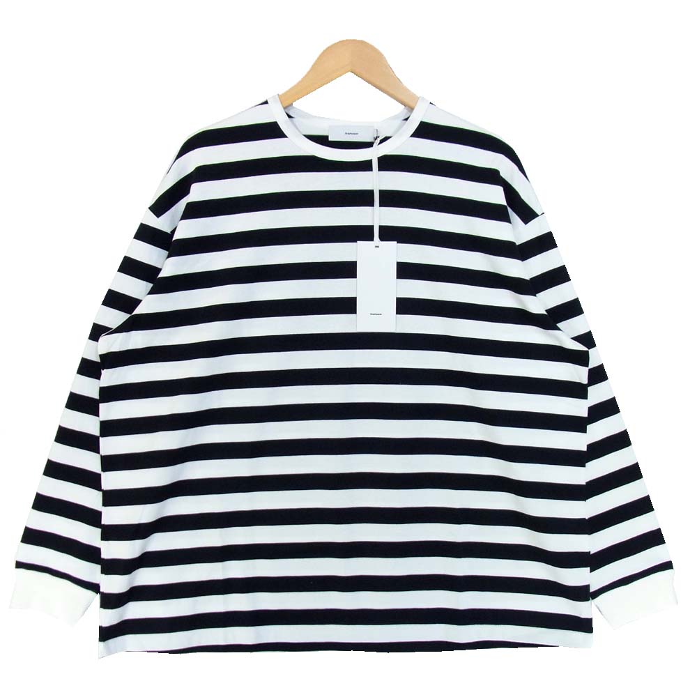 グラフペーパー 19AW GM192-70036 BORDER L/S TEE ボーダー ホワイト×ブラック系 2【新古品】【未使用】【中古】