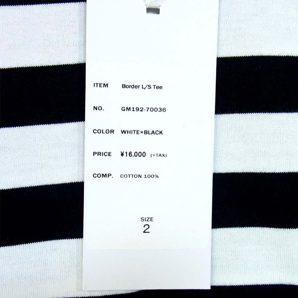 グラフペーパー 19AW GM192-70036 BORDER L/S TEE ボーダー ホワイト×ブラック系 2【新古品】【未使用】【中古】