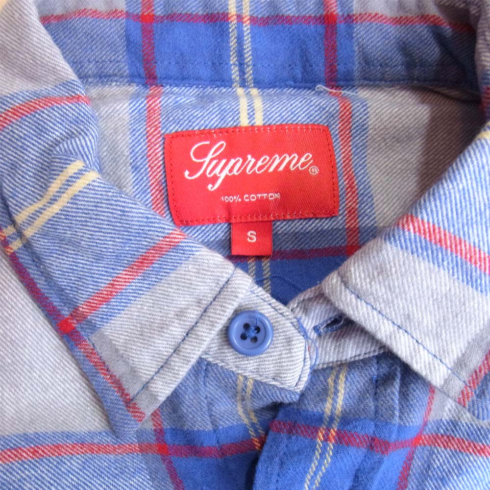 Supreme シュプリーム 17AW God Bless Plaid Flannel Shirt ゴッドブレス フランネル チェック シャツ ブルー系 S【中古】