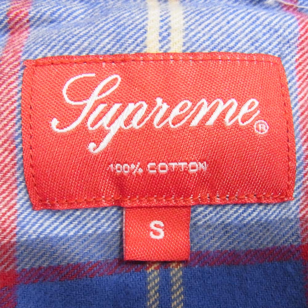 Supreme シュプリーム 17AW God Bless Plaid Flannel Shirt ゴッドブレス フランネル チェック シャツ ブルー系 S【中古】