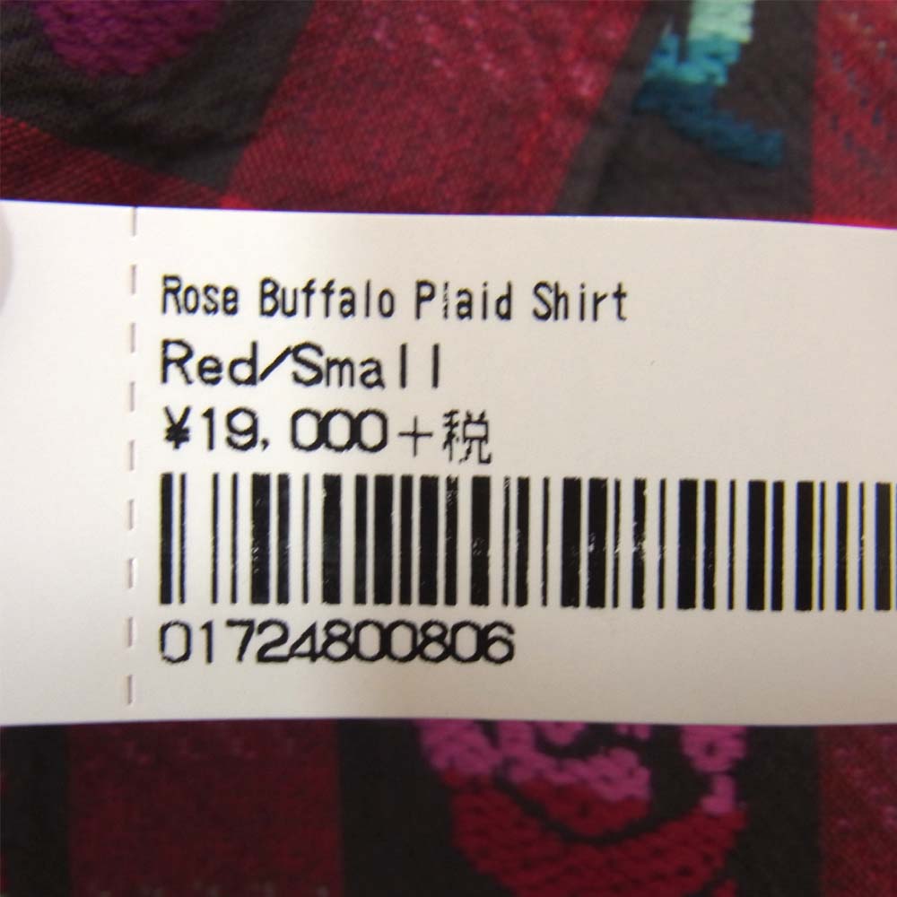 L 白 supreme rose buffalo plaid shirt ローズ
