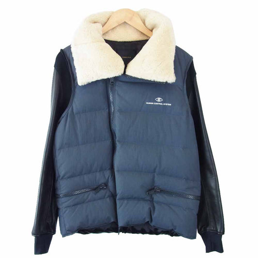 UNDERCOVER アンダーカバー 17AW UCT4202 袖レザー 襟ボア ダウン ジャケット グレー系 1【中古】