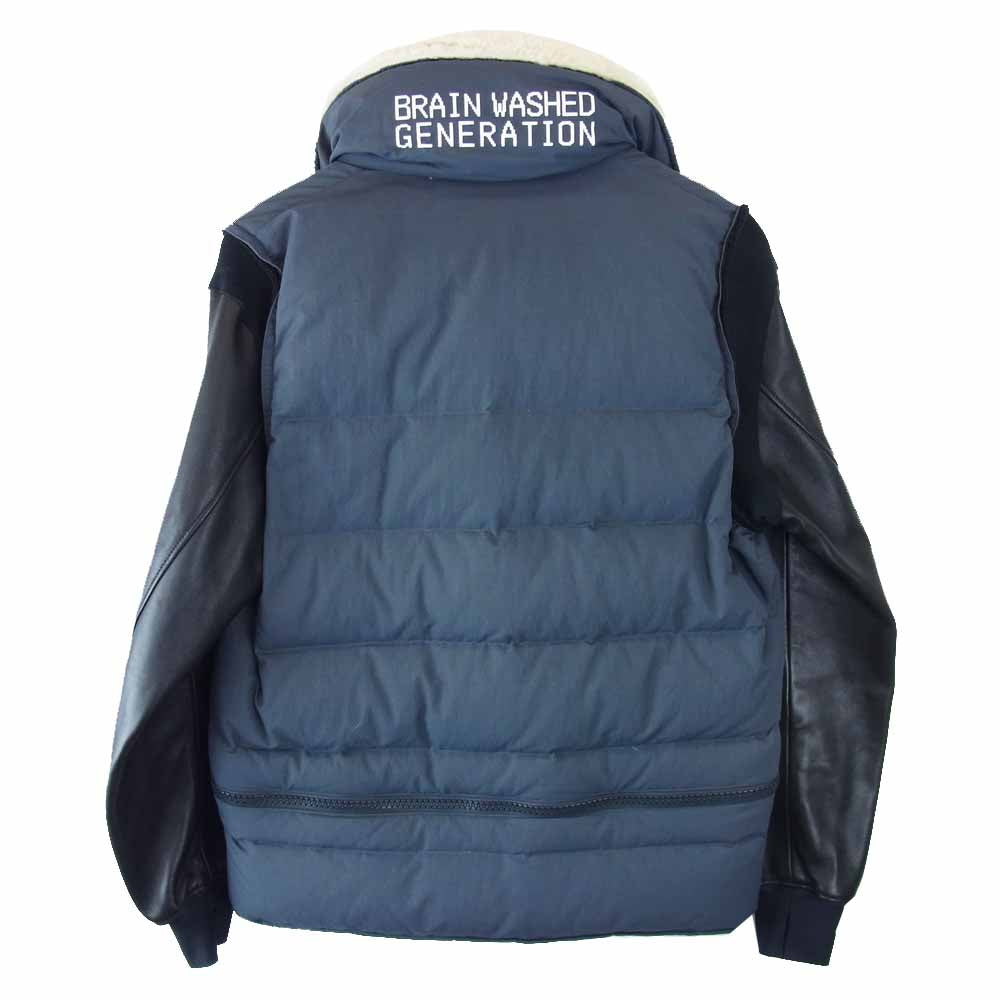 UNDERCOVER アンダーカバー 17AW UCT4202 袖レザー 襟ボア ダウン ジャケット グレー系 1【中古】