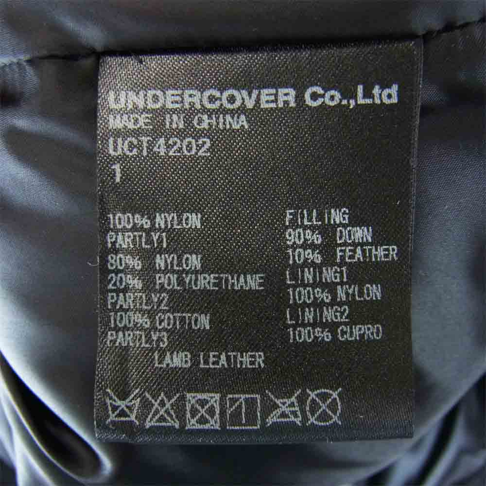 UNDERCOVER アンダーカバー 17AW UCT4202 袖レザー 襟ボア ダウン ジャケット グレー系 1【中古】