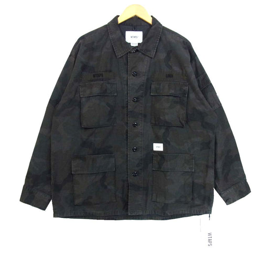 WTAPS ダブルタップス 20SS 201WVDT-SHM03 EX40 JUNGLE LS 02 ウォッシュ加工 ミリタリー ジャングル シャツ WOODLAND 3【極上美品】【中古】