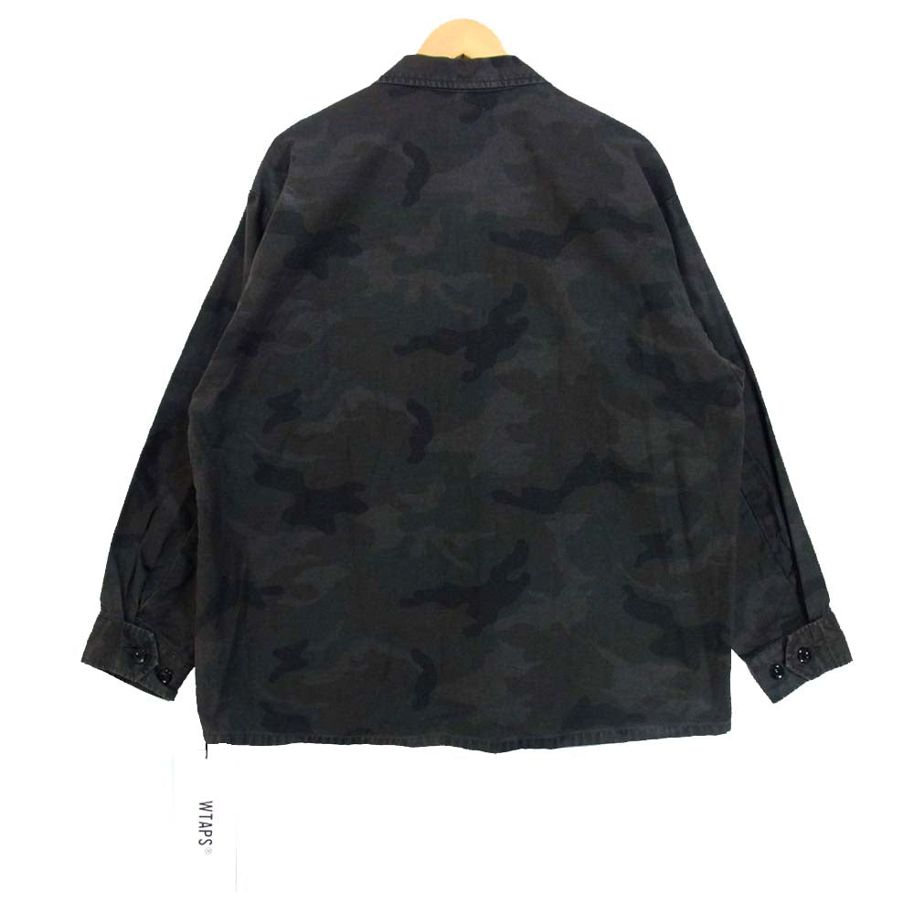 WTAPS ダブルタップス 20SS 201WVDT-SHM03 EX40 JUNGLE LS 02 ウォッシュ加工 ミリタリー ジャングル シャツ WOODLAND 3【極上美品】【中古】