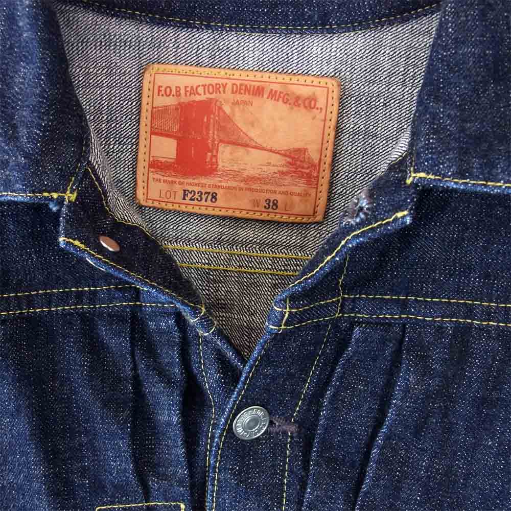 FOB FACTORY エフオービーファクトリー F2378 2nd セルビッチ デニムジャケット インディゴブルー系 38【中古】