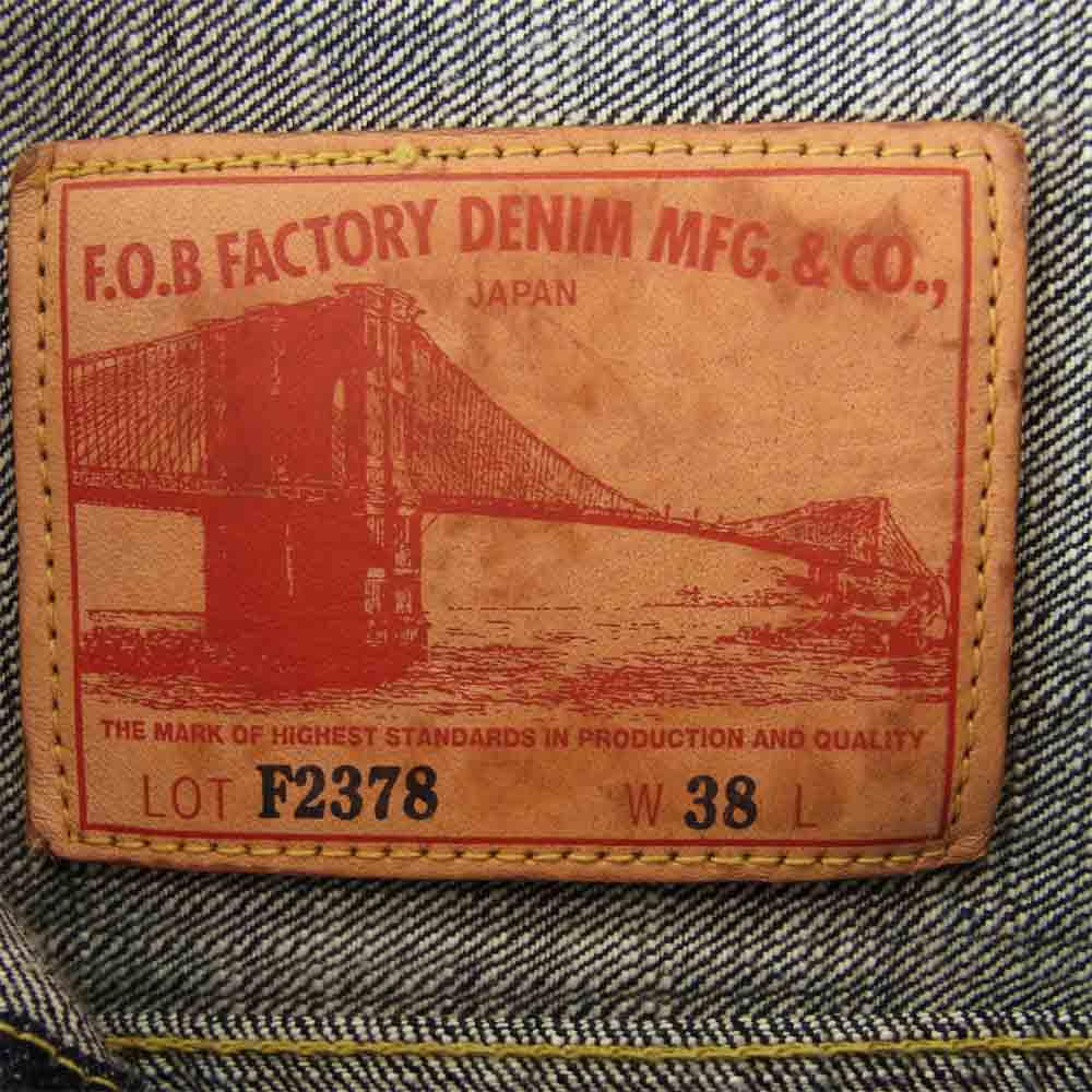 FOB FACTORY エフオービーファクトリー F2378 2nd セルビッチ デニムジャケット インディゴブルー系 38【中古】