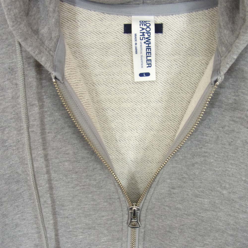 LOOPWHEELER ループウィラー BEAMS PLUS ビームス 別注 ジップ パーカー グレー系 L【美品】【中古】