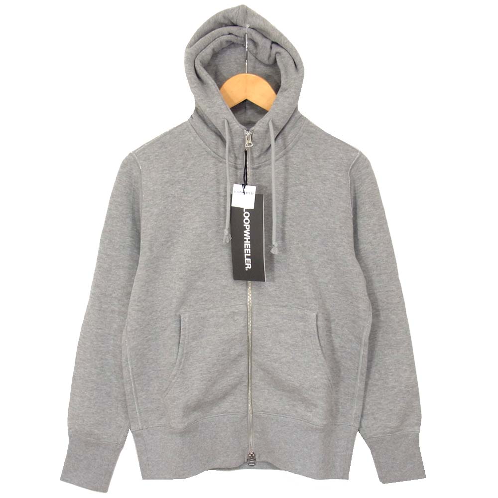 LOOPWHEELER ループウィラー LW290 ハイネック フルジップ パーカー グレー系 S【新古品】【未使用】【中古】